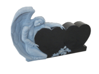 Angel Double Heart Carving Monuments